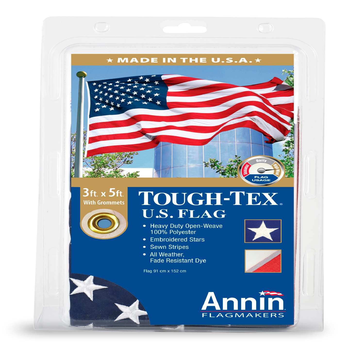 Annin Tough-Tex U.S Flag 3 ft. W X 5 ft. L - Ace Hardware