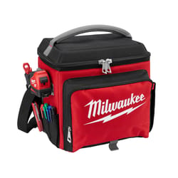 Milwaukee 13.77 in. W Ballistic Cooler Utility Bag 8 pocket Black/Red 1 pc