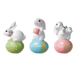 Glitzhome Easter Easter Bunny Table Decor Resin 3 pc