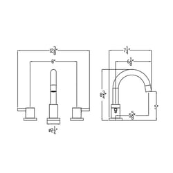 Huntington Brass Euro Satin Brass Modern Widespread Bathroom Sink Faucet 8 in.