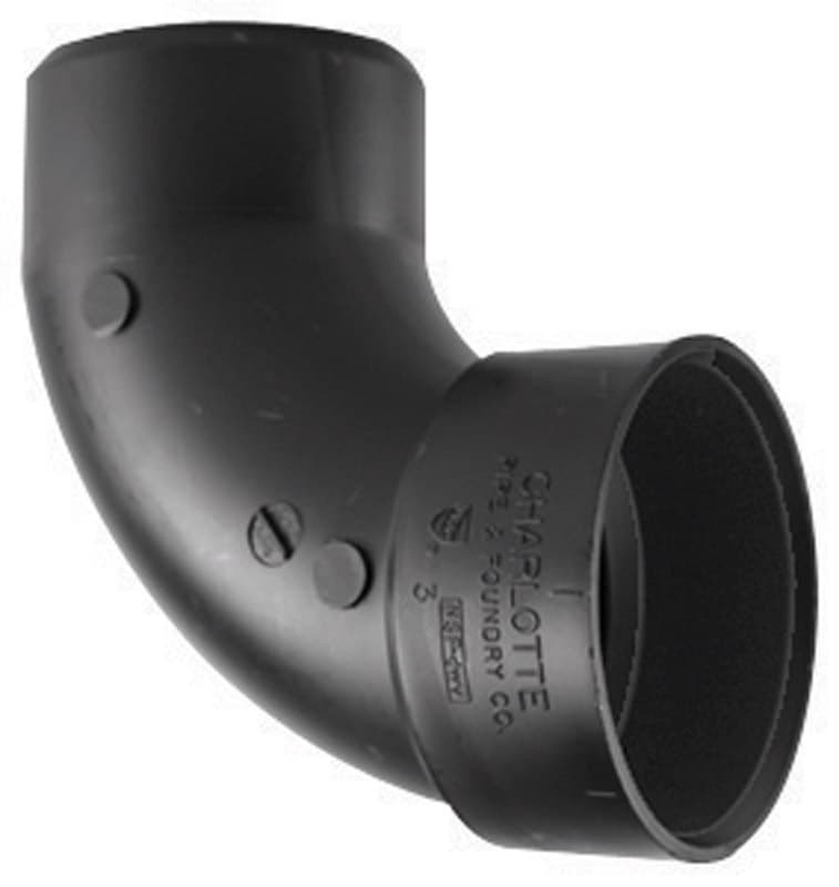 ABS003021200 Charlotte Pipe 4 in. Hub X 4 in. D Spigot ABS 90 D sku ABS003021200