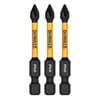 DeWalt Flextorq Impact Screwdriving Bits 2.25in 3 Pack