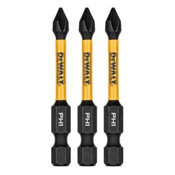 DeWalt FlexTorq Phillips #1 X 2.25 in. L Impact Driver Bit Set Steel 3 pc