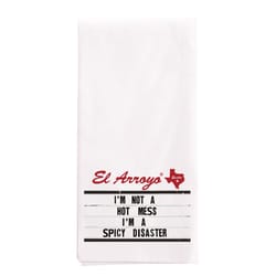 EL Arroyo White Cotton Spicy Disaster Tea Towel 1 pk