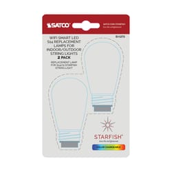 Satco Starfish S14 4-Pin Smart-Enabled LED Bulb Multi-Colored 15 Watt Equivalence 2 pk