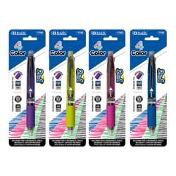Bazic Products Multi-Colored Retractable 2-in-1 Menchanical Pencil and 4-Color Pen 1 pk