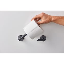 Toilet Paper Holder Free Standing - Toilet Paper Holder Stand with Storage  Shelf, Black Toilet Paper Holder with Toilet Brush, Bathroom Toilet Paper