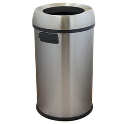 Household Essentials Tahoe 17 gal Silver Stainless Steel Open Top Commercial Wastebasket