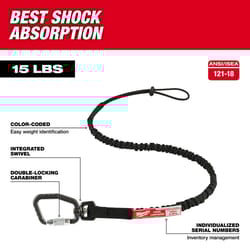 Milwaukee Aluminum/Nylon Black Locking Tool Lanyard 1 pk