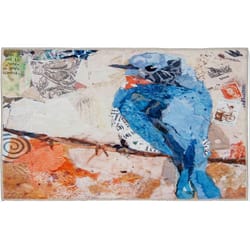 Olivia's Home 22 in. W X 32 in. L Multi-Color Backyard Bluebird Polyester Accent Rug