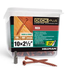 HILLMAN Deck Plus No. 10 Ga. X 2-1/2 in. L Red Star Flat Head Exterior Deck Screws 5 lb 365 pk