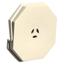 Builders Edge 6.75 in. H X 6.75 in. W X 1 in. L Prefinished Cream Vinyl Mounting Block