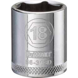 DeWalt 18 mm X 3/8 in. drive Metric 6 Point Socket 1 pc