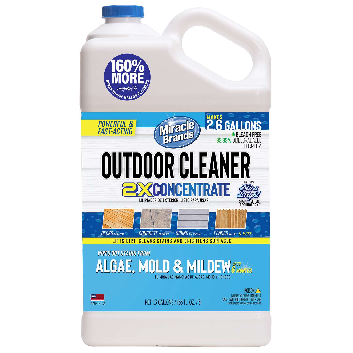 Miracle Brands Outdoor Cleaner Mold and Mildew Stain Remover 1.3 gal