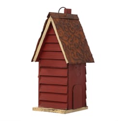 Glitzhome 12 in. H X 5.5 in. W X 6.5 in. L Metal and Wood Bird House
