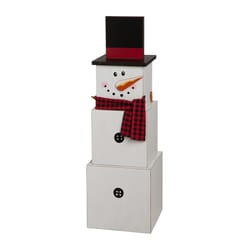 Glitzhome Black/White Double-Sided Snowman/Scarecrow Indoor Christmas Decor 36.22 in.