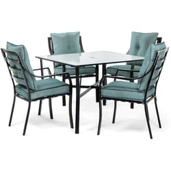 Hanover Lavallette 5 pc. Minuit Steel Dining Patio Set Ocean Blue