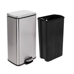 Honey-Can-Do 30 L Silver Stainless Steel Step Trash Can