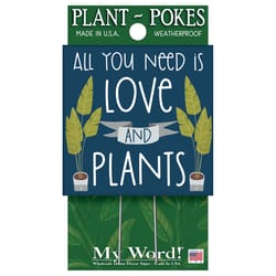 My Word! Multicolored Wood 4 in. H All You Need Is Love and Plants Plant Pokes