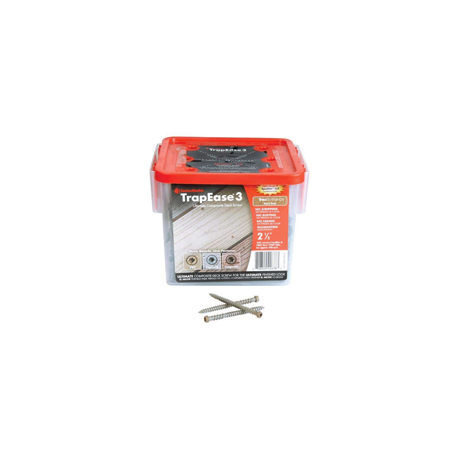 350 FastenMaster TrapEase II Composite Deck Screws 2 3/4" Dark Redwood