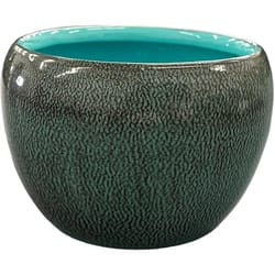 Robert Allen 5 in. D Steel Petite Braeburn Planter Surf Blue