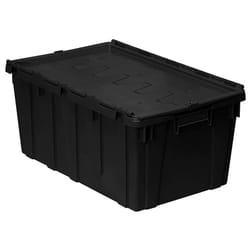 Scepter 17 gal Black Hinged-Lid Tote 12.5 in. H X 27 in. W X 16.9 in. D Stackable