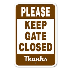 Noble Beasts Graphics English White Gate Sign 18 in. H X 12 in. W