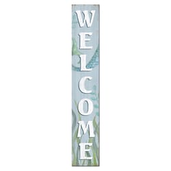 My Word! Multicolored Wood 46.5 in. H Welcome Mermaid Tail Porch Sign