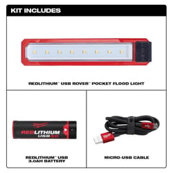 Milwaukee ROVER TRUEVIEW 445 lm Black/Red LED USB Pocket Flood Light