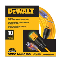 DeWalt Outdoor 100 ft. L Yellow Extension Cord 10/3