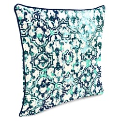 Jordan Manufacturing Blue Polyester Throw Pillow 4 in. H X 16 in. W X 16 in. L