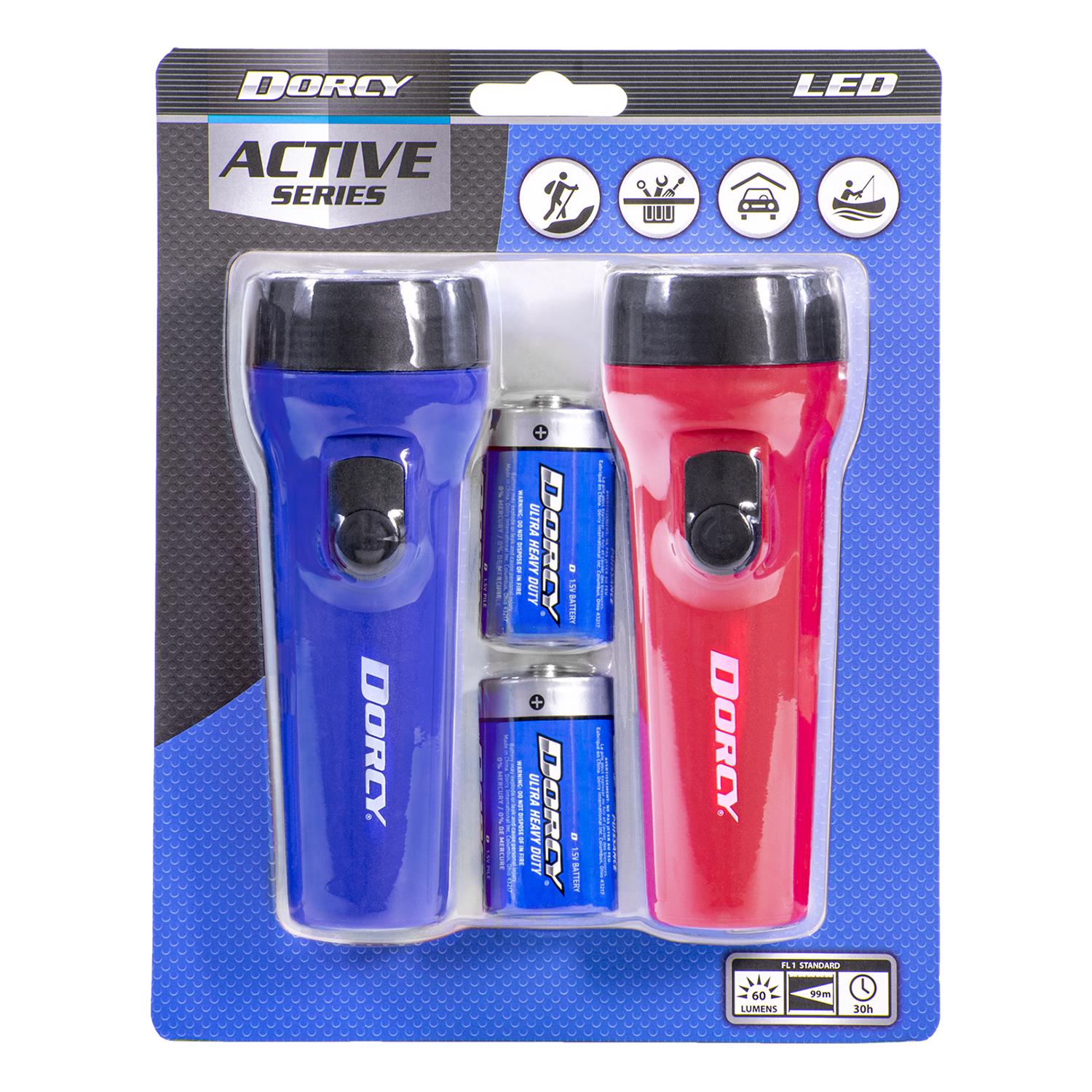 Photos - Torch Dorcy 60 lm Assorted LED Flashlight Combo Pack D Battery 41-2594