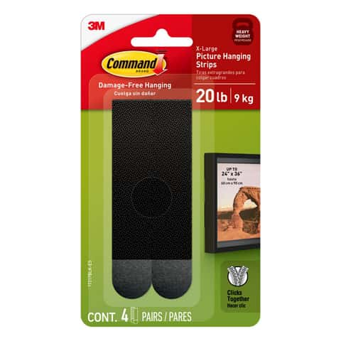 3M Command Black Large Picture Hanging Strips 16 lb 4 pk - Ace Hardware