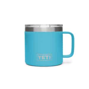 YETI  Rambler  Reef Blue  Stainless Steel  No Sweat  Mug  BPA Free 14 oz. 