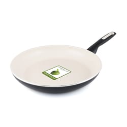 GreenPan Rio Ceramic Coated Aluminum Fry Pan 12 in. Black/Cream