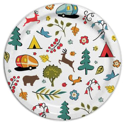 Camp Casual Multicolored Paper Into The Woods Dinner Plate 10.6 in. D 24 pk