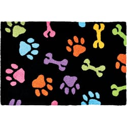 Jellybean 20 in. W X 30 in. L Multi-Color Paws & Bones Polyester Accent Rug