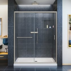 DreamLine Infinity-Z 72 in. H X 56-60 in. W Brushed Nickel Semi-Frameless Shower Door