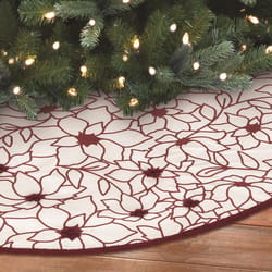 Dyno Ivory/Red Poinsettia Tree Skirt