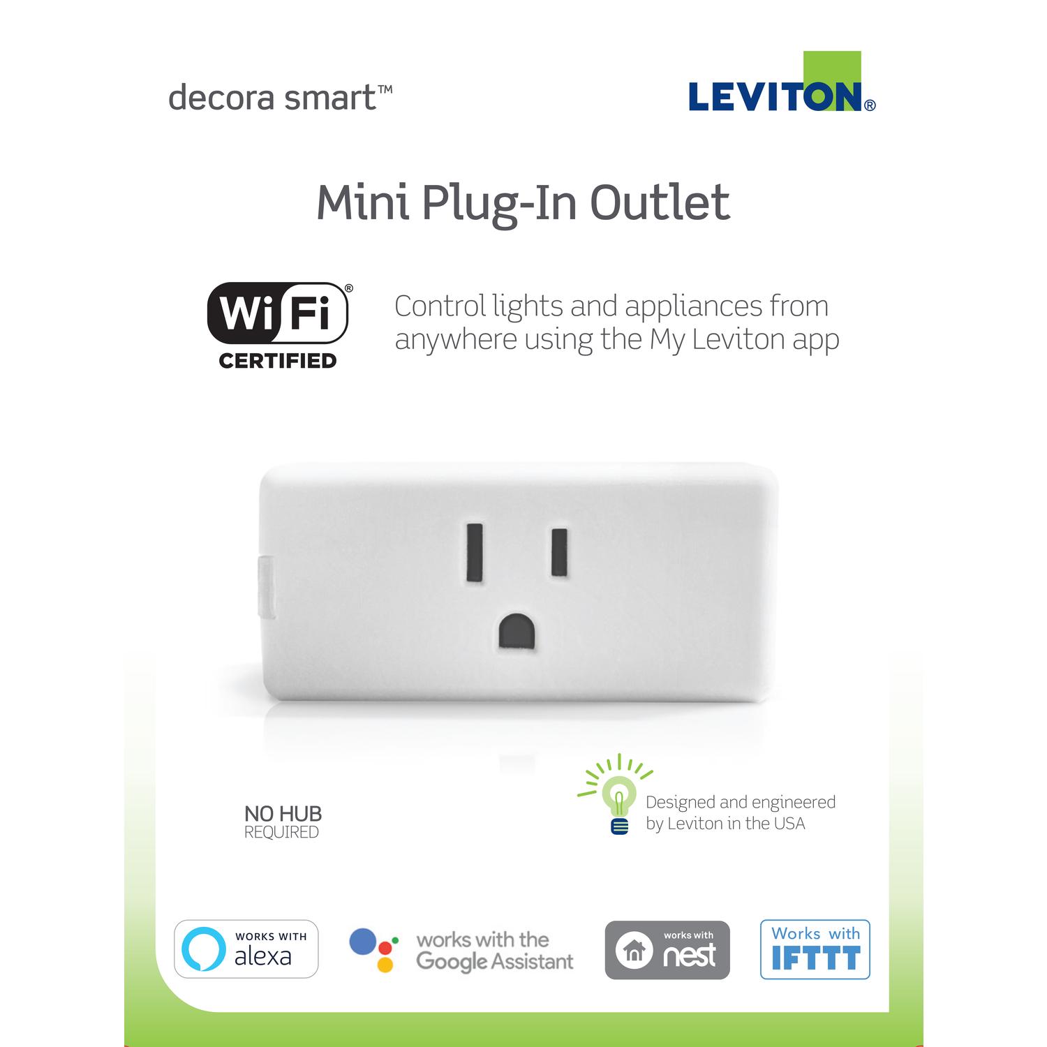 Leviton Decora Smart 15 amps 120 V Single White Electrical WiFi Outlet 5-15R 1 pk