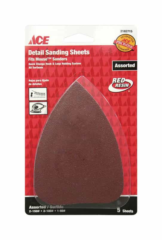 Ace Mouse 5 in. L x 31/2 in. W Assorted Grit Assorted Aluminum Oxide