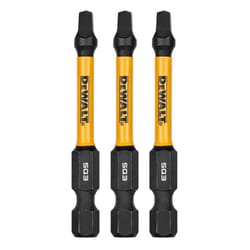 DeWalt FlexTorq Square #3 X 2.25 in. L Impact Driver Bit Set Steel 3 pc