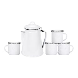 Stansport White Coffee Pot 12.25 in. H X 7.25 in. W X 7.25 in. L 5 pk