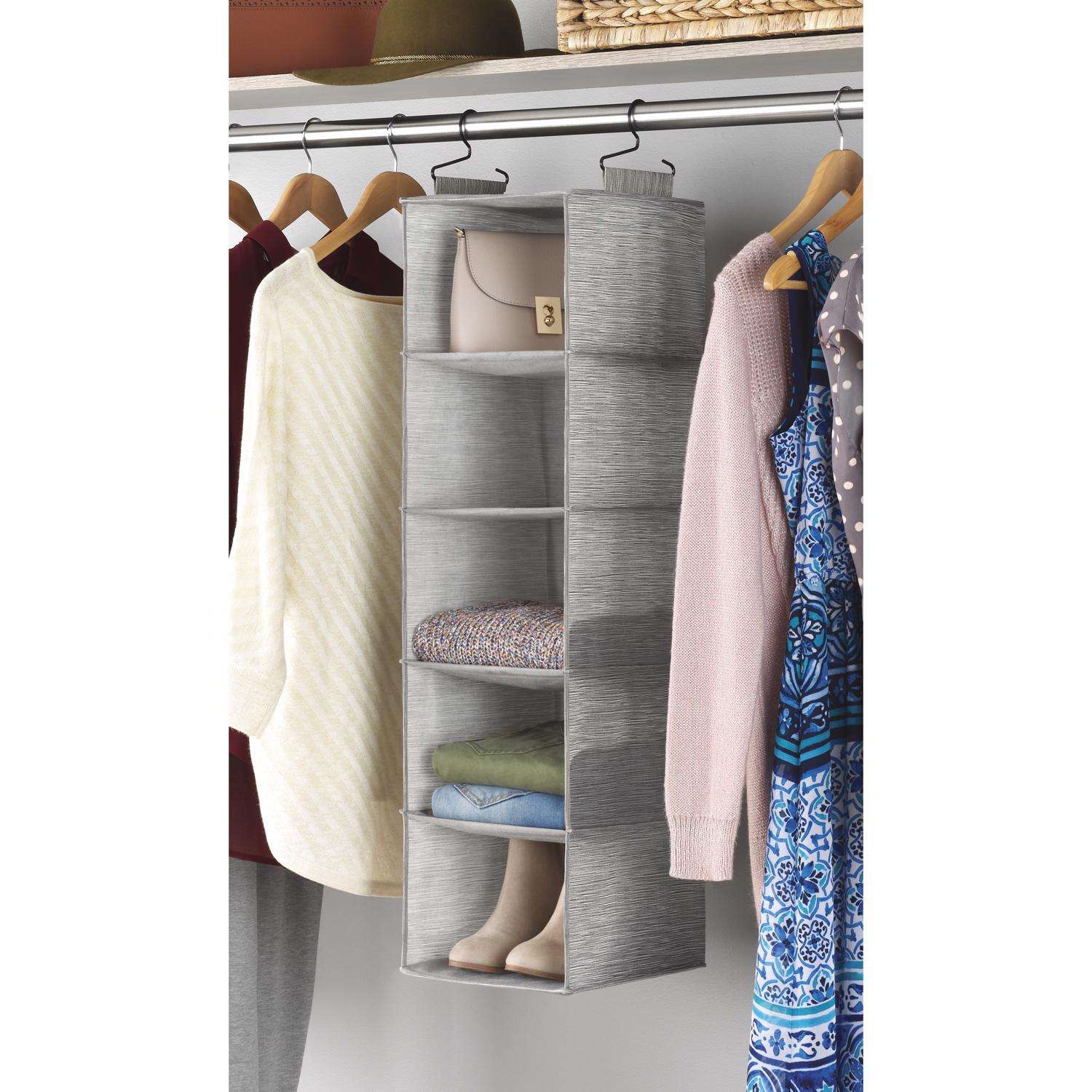 Whitmor Hanging 8 Section Shoe Shelves, Gray