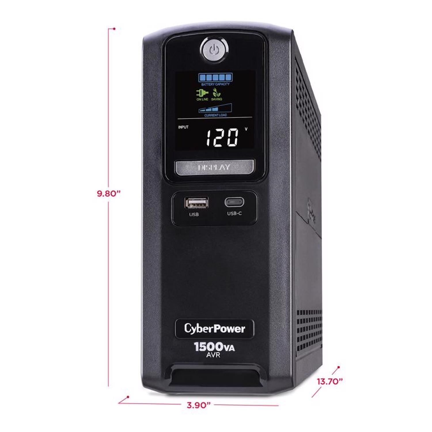 CyberPower 6 ft. L 10 outlets Battery Backup/Surge Protector Black 890 J