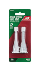 Ace 3 in. W Metal White Spring Broad Base Door Stop Mounts to door and wall