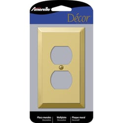 Amerelle Century Polished Brass 1 gang Stamped Steel Duplex Wall Plate 1 pk