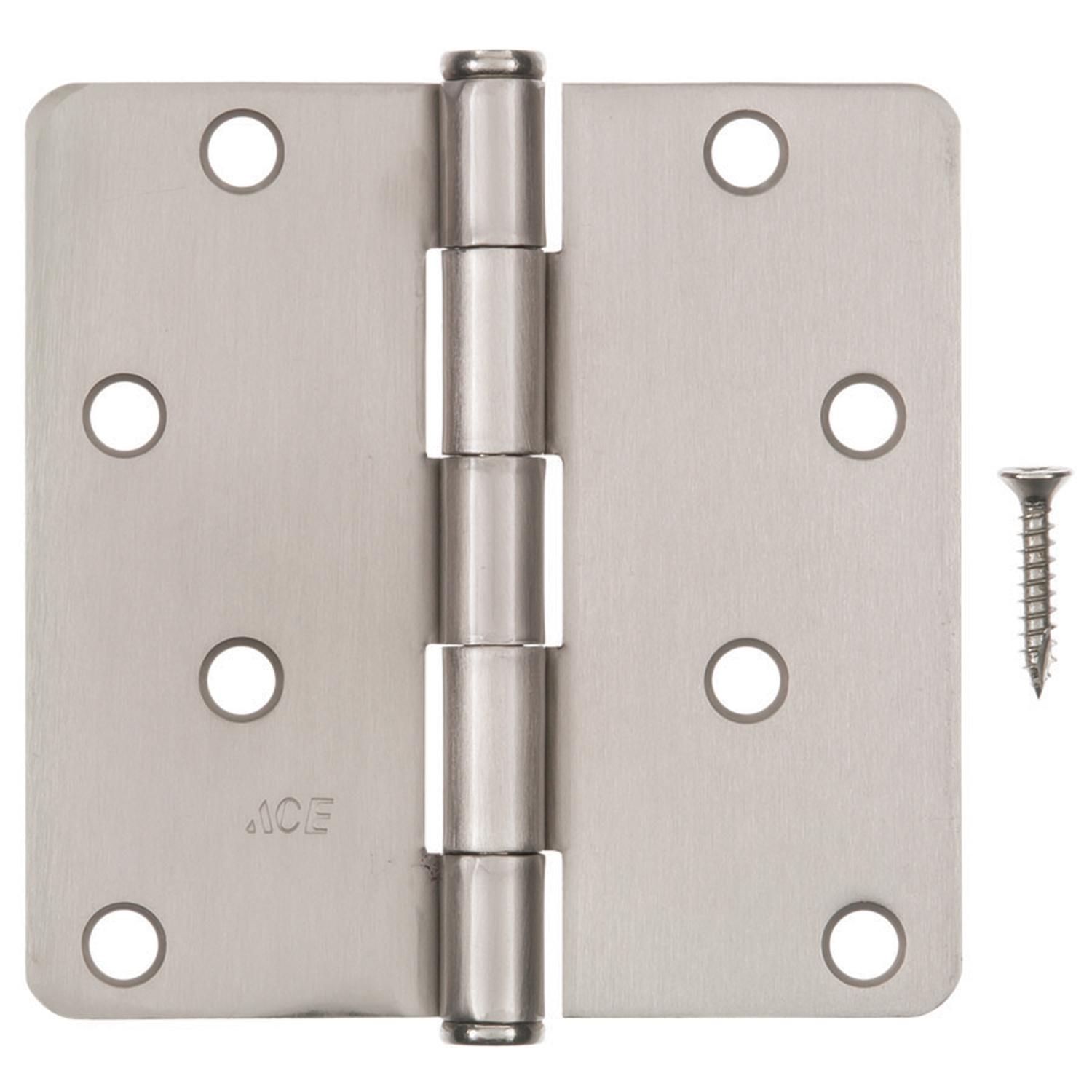 Ace 4 in. L Satin Nickel Residential Door Hinge 3 pk - 01-3550-451 - Hardware Accessories  sku 01-3550-451