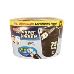 Pocket Hose Silver Bullet 3/4 in. D X 75 ft. L Light Duty Expandable Lightweight Garden Hose Black