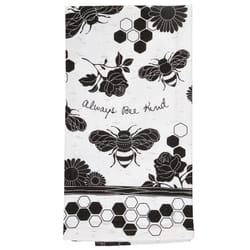 Karma Boho Black and White Cotton Bee Tea Towel 1 pk